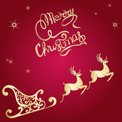 deer merry Christmas poster template