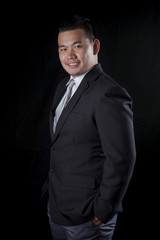 portrait smiling face happiness emotion of asian younger busines