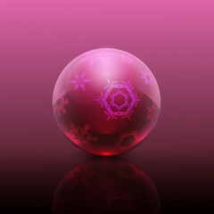  ball with snowflakes, vector