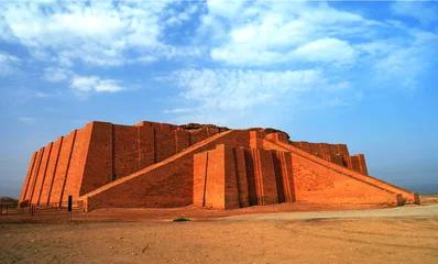 Wall murals Historic building Restored ziggurat in ancient Ur, sumerian temple in Iraq