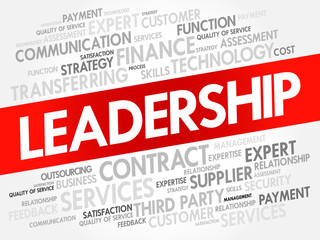 LEADERSHIP word cloud collage, business concept background