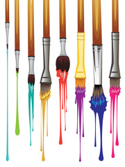 Artist Brushes with Paint