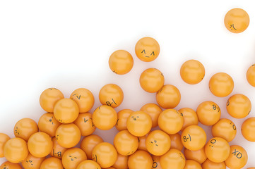 3d rendering background of emoticons