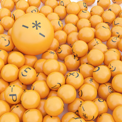 3d rendering background of emoticons © tigger11th