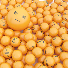 3d rendering background of emoticons © tigger11th