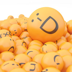 3d rendering background of emoticons © tigger11th