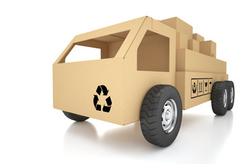 Cardboard boxes on white background 3d illustration