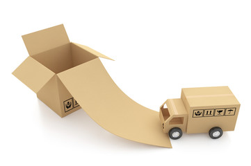 Cardboard boxes on white background 3d illustration © tigger11th