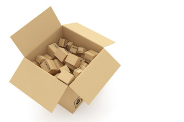 Cardboard boxes on white background 3d illustration © tigger11th