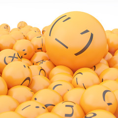 3d rendering background of emoticons