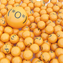 3d rendering background of emoticons