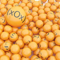 3d rendering background of emoticons