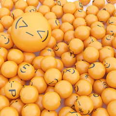3d rendering background of emoticons
