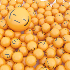 3d rendering background of emoticons
