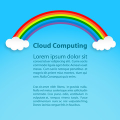 Cloud and rainbow on the sky background eps10 vector illustration