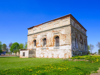 Fototapeta na wymiar Ruins Of Old Synagogue In Belarus