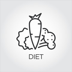 Vegetables icon with carrot, salad and broccoli