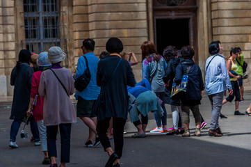 Groupe de touristes.