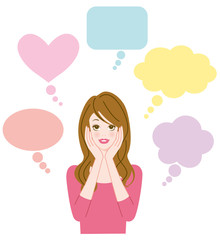 女性と吹き出し
