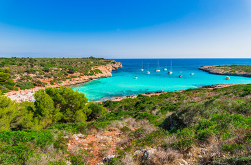 Meer Küste Bucht Aussicht auf Cala Varques Mallorca Spanien 