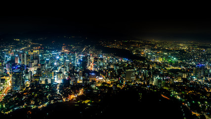 Fototapeta premium Seoul at Night from Seoul N Tower