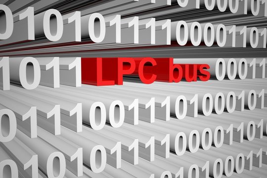 LPC bus as a binary code 3D illustration