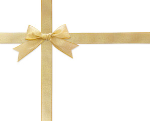 golden ribbon isolated on white