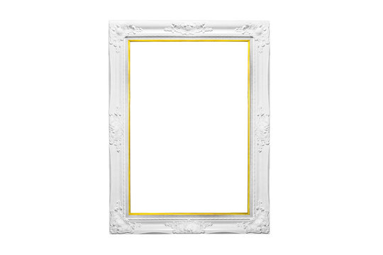 Vintage Gold Oval Picture Frame Isolated With Background...