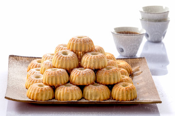 Mamoul, arabic dessert, with coffee