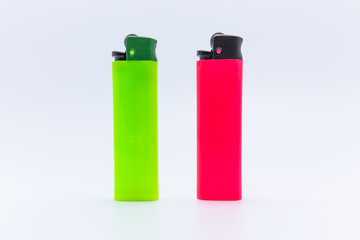 Lighter green and red color isolated