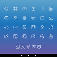 White Line Smartphone Apps and Icons