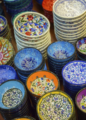 Collection of turkish ceramics, Istanbul, Turkey..