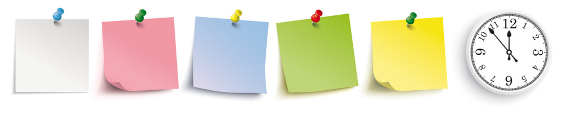 Colored Sticks With Pins Header Clock