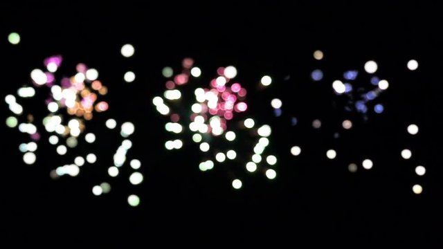 Fireworks in bokeh style. Luma matte the black away to add as a texture to you're projects.