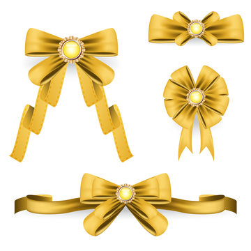 ribbon bow vector on white background