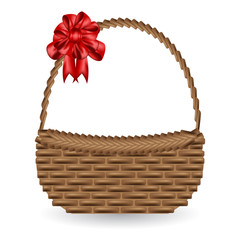 vector of gift basket and adorn bow ribbon