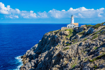 Fototapeta na wymiar Lighthouse close to Cala Rajada, Majorca