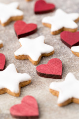 Obraz premium Christmas cookies with small christmas decoration.