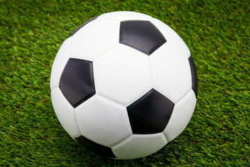 Fototapeta na wymiar soccer ball on soccer field