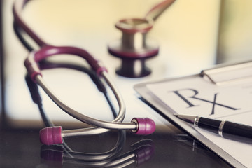 Medical equipment on table