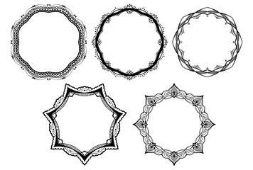 レース素材04 / オシャレで可愛いフレーム / 5パターン