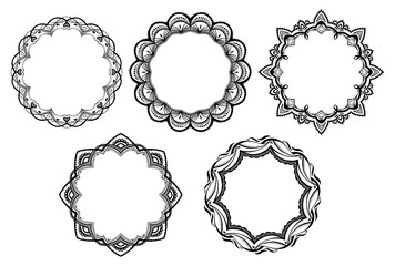 レース素材05 / オシャレで可愛いフレーム / 5パターン