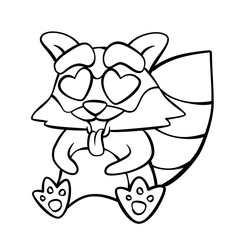 vector cartoon raccoon illustration