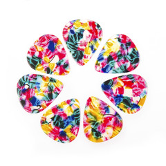 Guitar plectrums isolated on a white background