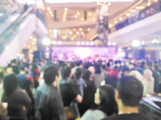 people listening music band in shopping mall