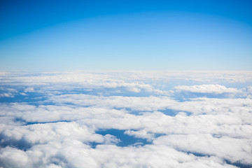 Skyline View above the Clouds from air plane