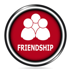 Friendship icon on red button vector illustration