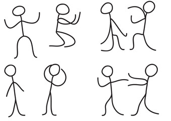 Stick figure pictogram icon, man scene stick,  Person Emotion