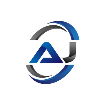 Simple Modern Initial Logo Vector Circle Swoosh aj