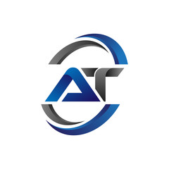 Simple Modern Initial Logo Vector Circle Swoosh at